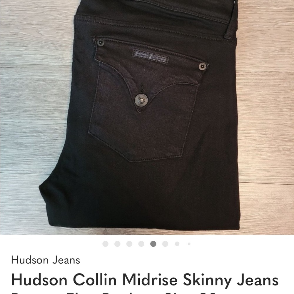 Hudson Collin Midrise Skinny Jeans Button Flap Pockets Size 30